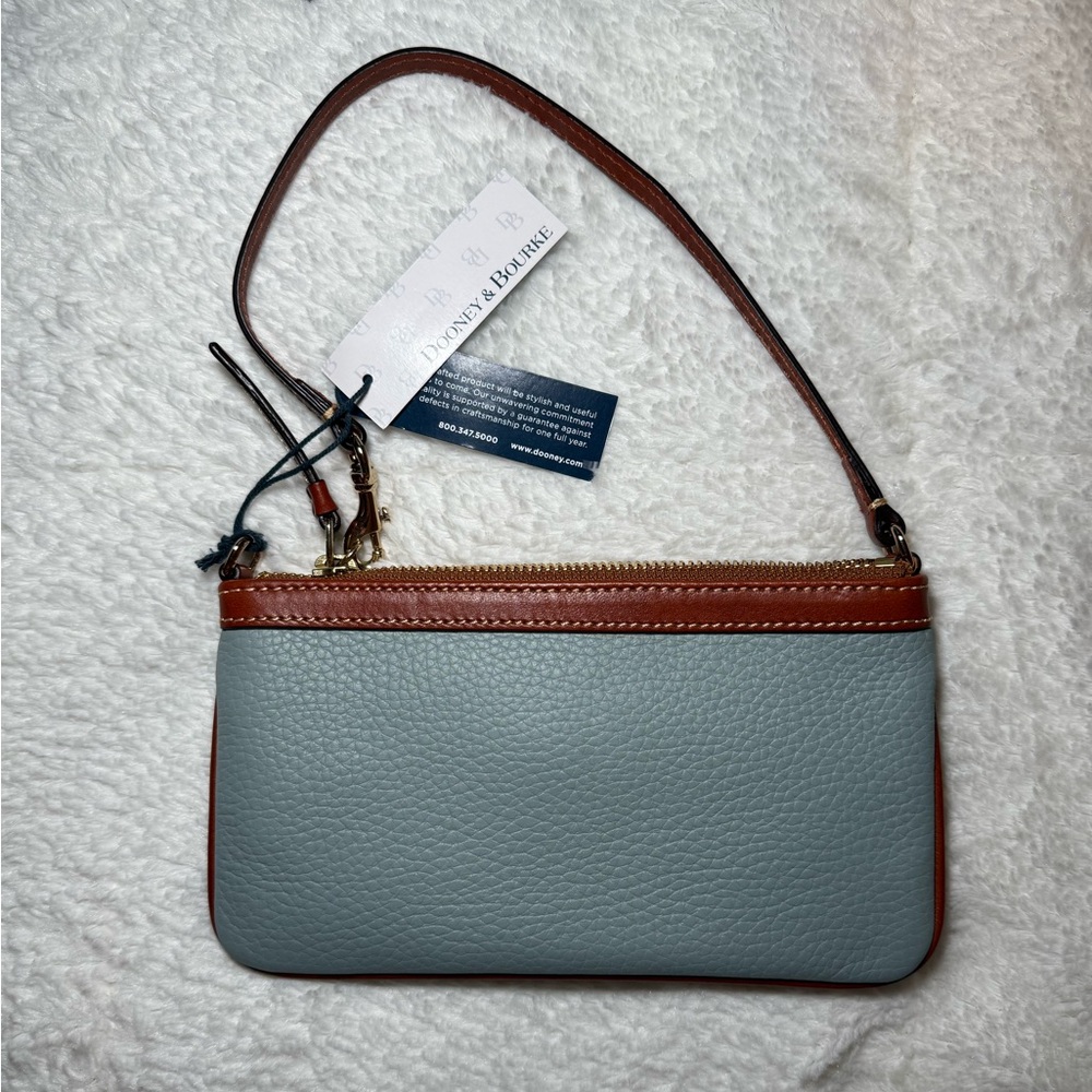 Dooney & Bourke Blue and Brown Shoulder Bag with matching wristlet - Picture 13 of 15